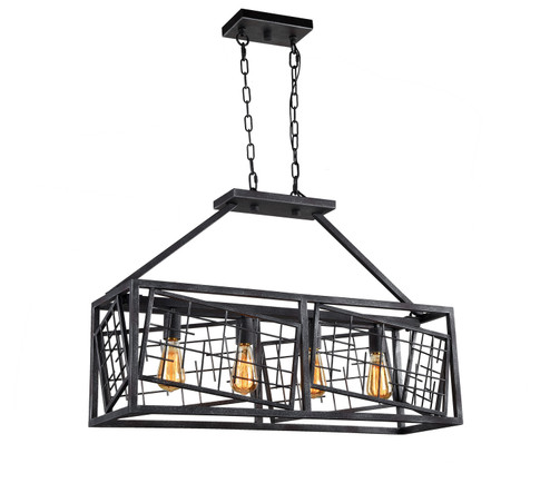 Plexus Four Light Chandelier in Rustic Iron (360|CD10194-4-RI)