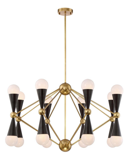 Crosby 16 Light Chandelier in Aged Brass (360|CD10170-16-AGB+MBK)