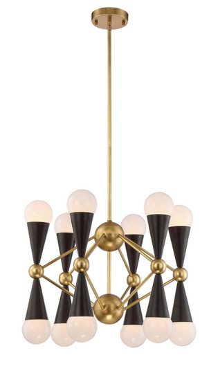 Crosby 12 Light Chandelier in Aged Brass (360|CD10169-12-AGB+MBK)