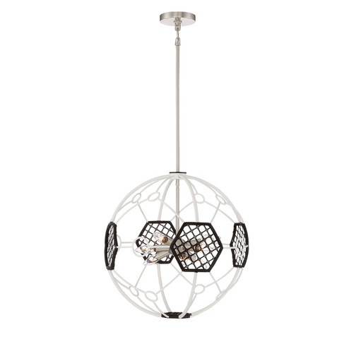 Plato Nine Light Chandelier in White & Black (360|CD10115-9-WT-BK)