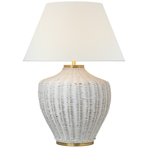 Evie LED Table Lamp in White Wicker (268|MF 3012WW-L)