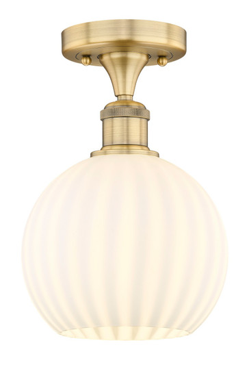 Edison LED Semi-Flush Mount in Brushed Brass (405|616-1F-BB-G1217-8WV)