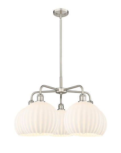 Downtown Urban LED Chandelier in Satin Nickel (405|516-5CR-SN-G1217-10WV)