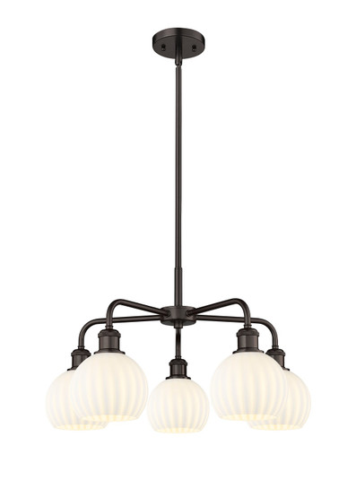 Downtown Urban LED Chandelier in Oil Rubbed Bronze (405|516-5CR-OB-G1217-6WV)