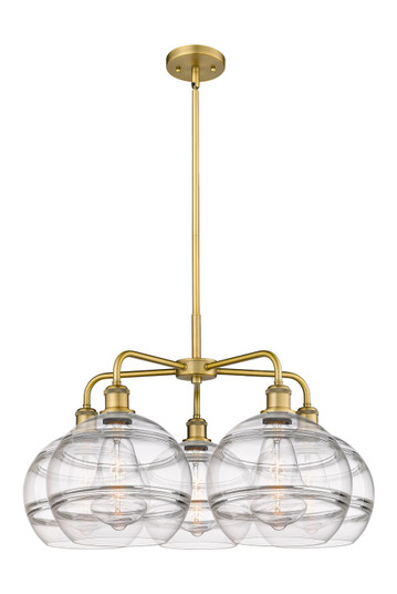 Downtown Urban LED Chandelier in Brushed Brass (405|516-5CR-BB-G556-10CL)