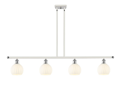 Ballston LED Island Pendant in White Polished Chrome (405|516-4I-WPC-G1217-6WV)