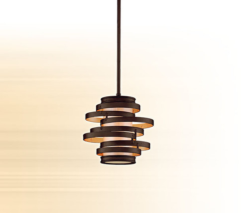Vertigo One Light Pendant in Bronze And Gold Leaf (68|113-41-BRL/GL)