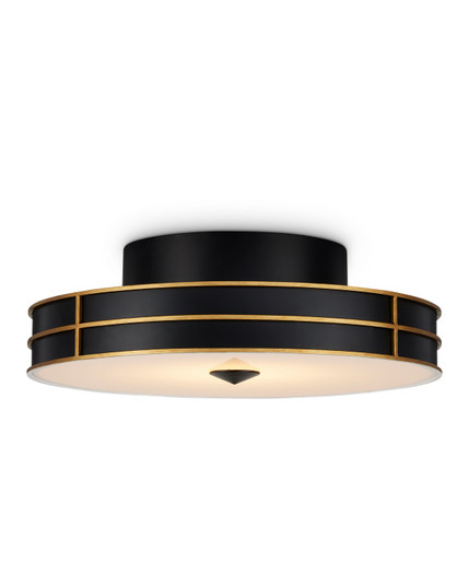 Fielding One Light Flush Mount in Satin Black/Contemporary Gold/Sugar White/White (142|9999-0071)