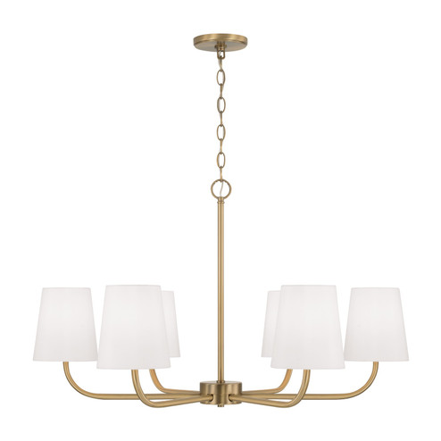 Brody Six Light Chandelier in Aged Brass (65|449462AD-706)