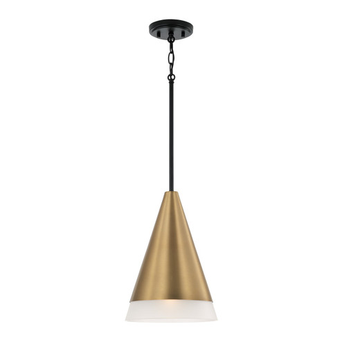 Avant One Light Pendant in Aged Brass and Black (65|351911AB)