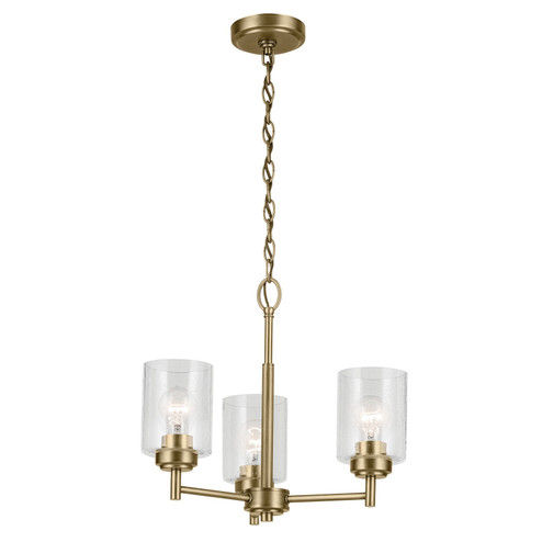 Winslow Three Light Mini Chandelier in Natural Brass (12|44029NBR)