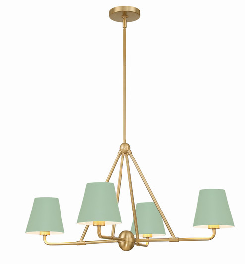 Xavier Four Light Chandelier in Vibrant Gold / Green (60|XAV-B9304-VG-GR)