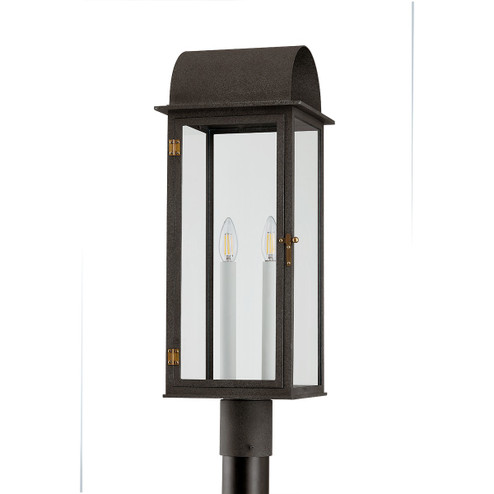 Bohen Two Light Outdoor Post Mount in French Iron/Patina Brass (67|P2225-FRN/PBR)