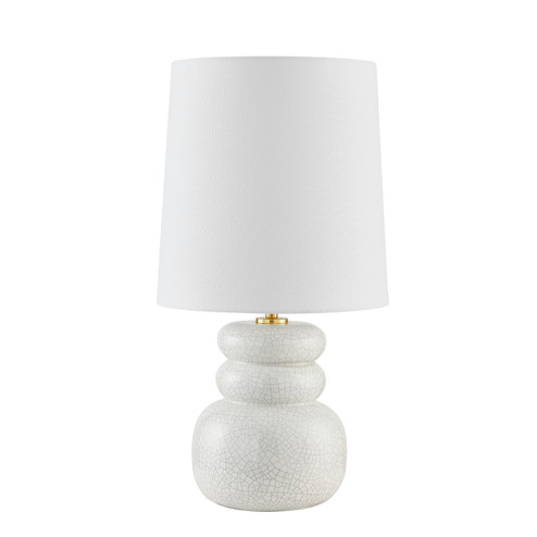 Corinne One Light Table Lamp in Aged Brass/Ceramic Peignoir Crackle (428|HL889201-AGB/CPC)
