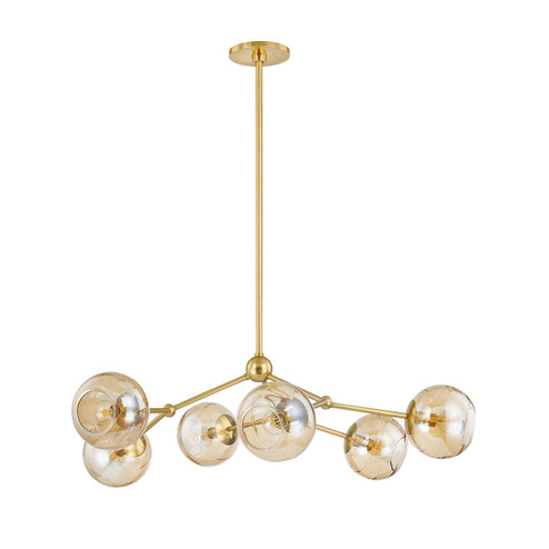 Trixie Six Light Chandelier in Aged Brass (428|H861806-AGB)