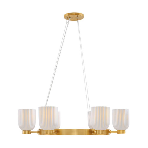 Isla Blanca Six Light Chandelier in Warm Brass (51|1-3170-6-322)