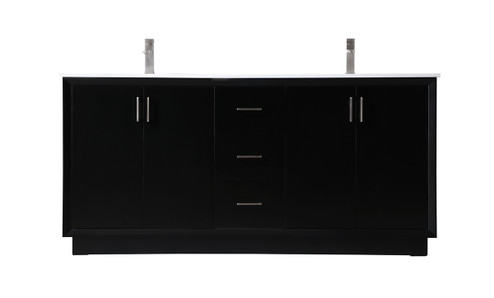 Hayes Double Bathroom Vanity in Black (173|VF19672DBK)