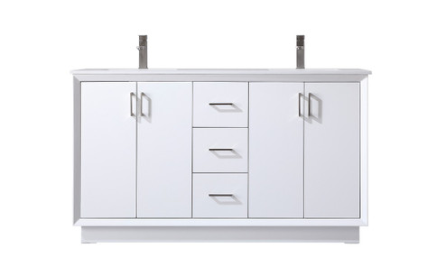 Hayes Double Bathroom Vanity in White (173|VF19660DWH)