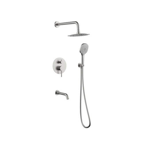George Complete Shower Faucet System With Rough-In Valve in Brushed Nickel (173|FAS-9002BNK)