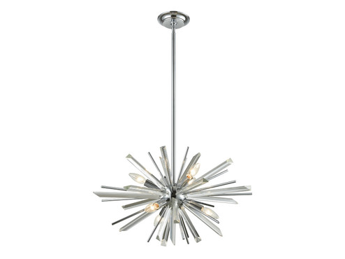 Palisades Ave. Six Light Chandelier in Chrome With Clear Glass (192|HF8201-CH)