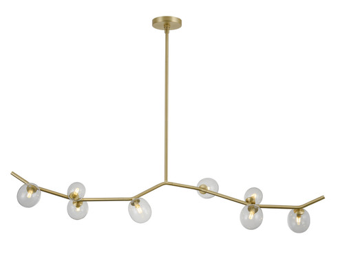 Hampton Eight Light Chandelier in Brushed Brass With Clear Glass (192|HF4808-CLR)