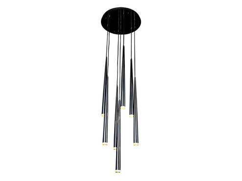 Highland Ave. Seven Light Pendant in Black (192|HF2107-BLK)