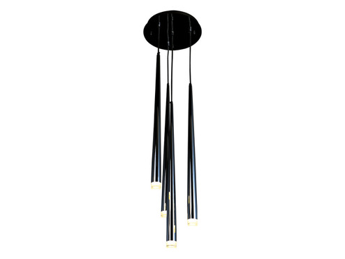 Highland Ave. Four Light Pendant in Black (192|HF2104-BLK)