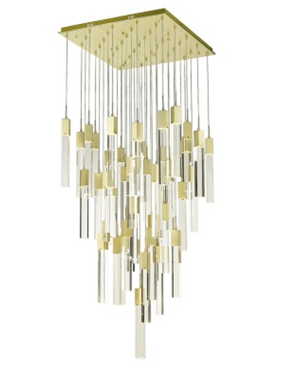 The Original Glacier Avenue 41 Light Pendant in Brushed Brass (192|HF1903-41-GL-BB-C)