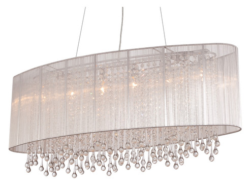 Beverly Dr. Six Light Chandelier in Silver Silk String (192|HF1503-SLV)