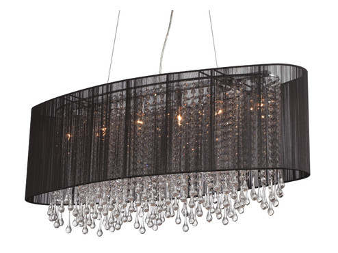 Beverly Dr. Six Light Dual Mount/Flush & Hanging in Black Silk String (192|HF1503-BLK)