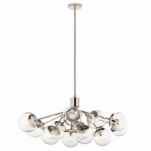 Silvarious 12 Light Linear Chandelier Convertible in Polished Nickel (12|52703PNCLR)
