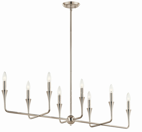 Alvaro Eight Light Linear Chandelier in Polished Nickel (12|52693PN) Alvaro Eight Light Linear Chandelier in Polished Nickel (12|52693PN)