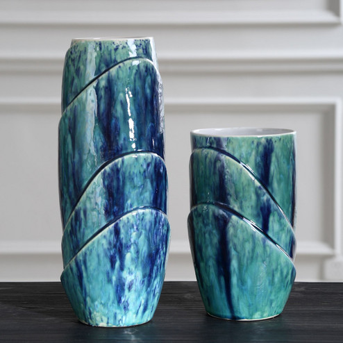 Tranquil Duo Vases, S/2 in Blue And Green (52|18170)