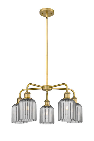 Downtown Urban Five Light Chandelier in Brushed Brass (405|516-5CR-BB-G559-5SM)