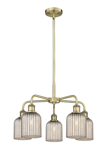 Downtown Urban Five Light Chandelier in Antique Brass (405|516-5CR-AB-G559-5ME)