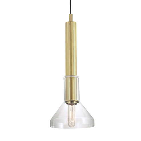 Funnel One Light Pendant in Satin Brass (45|5386-SB-CL)