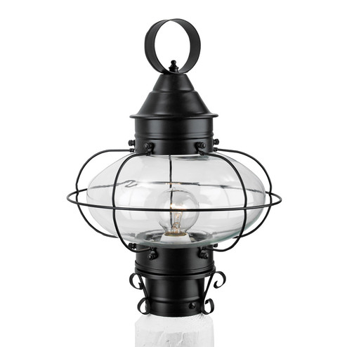 Cottage Onion One Light Outdoor Post Lantern in Black (45|1321-BL-CL)