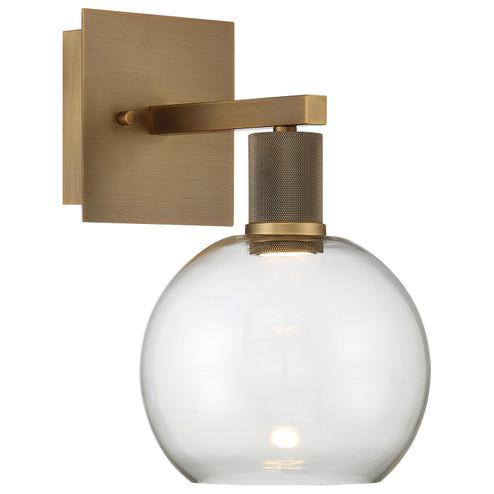 Port Nine Burgundy LED Wall Sconce in Antique Brushed Brass (18|63145LEDD-ABB/CLR)