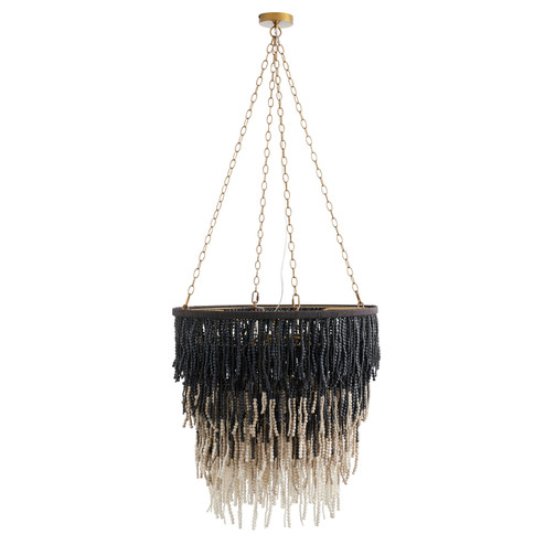 Lizzy Five Light Chandelier in Black, White and Gray (314|85024)