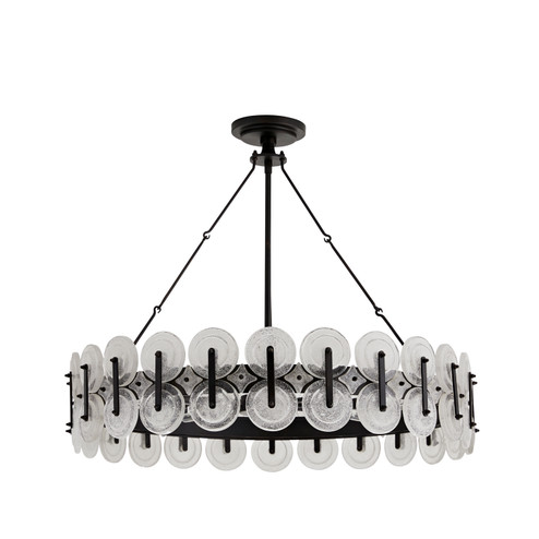 Rondelle Eight Light Chandelier in Blackened Iron (314|DK82001)