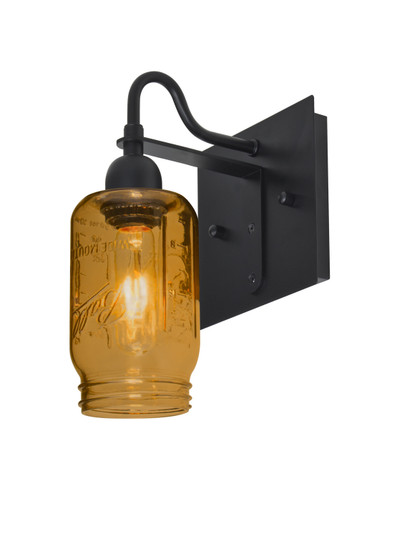 Milo One Light Wall Sconce in Black (74|1WG-MILO4AM-BK)