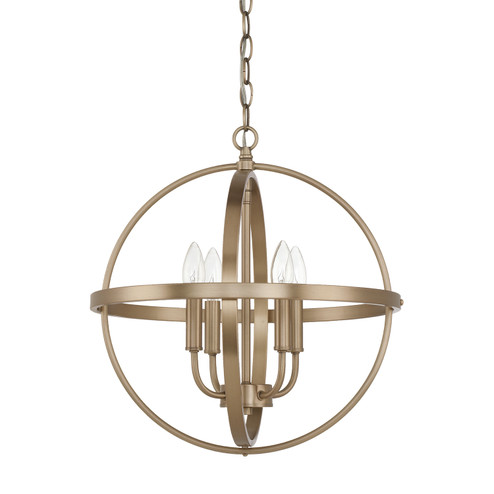Hartwell Four Light Pendant in Aged Brass (65|317541AD)