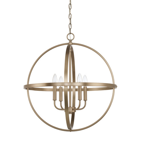Hartwell Four Light Pendant in Aged Brass (65|317542AD)