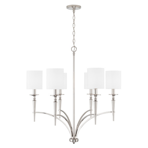 Abbie Six Light Chandelier in Polished Nickel (65|442661PN-701)