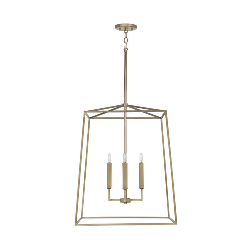 Thea Four Light Foyer Pendant in Aged Brass (65|537643AD)