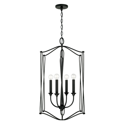 Bentley Four Light Foyer Pendant in Black Iron (65|541642BI)