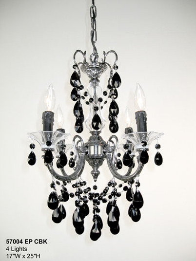 Via Venteo Four Light Mini Chandelier in Ebony Pearl (92|57004 EP CBK)