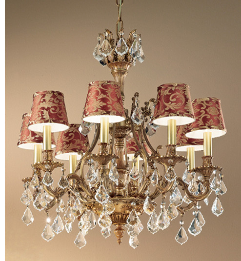 Majestic Eight Light Chandelier in French Gold (92|57348 FG CBK)