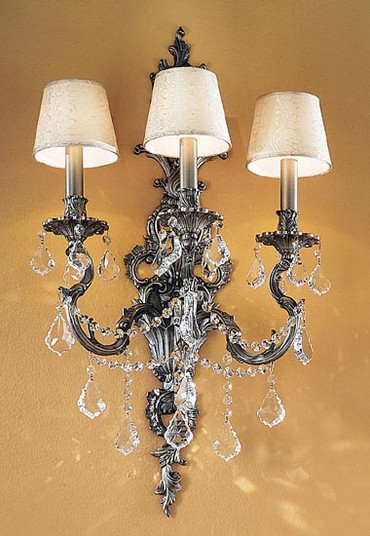 Majestic Imperial Three Light Wall Sconce in Aged Pewter (92|57353 AGP CBK)