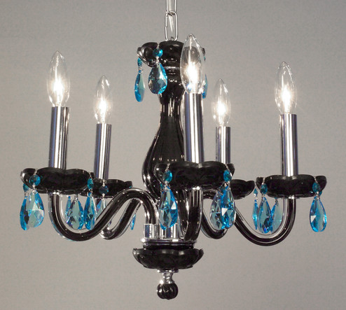 Monaco Five Light Chandelier in Black (92|82045 BLK CSA)